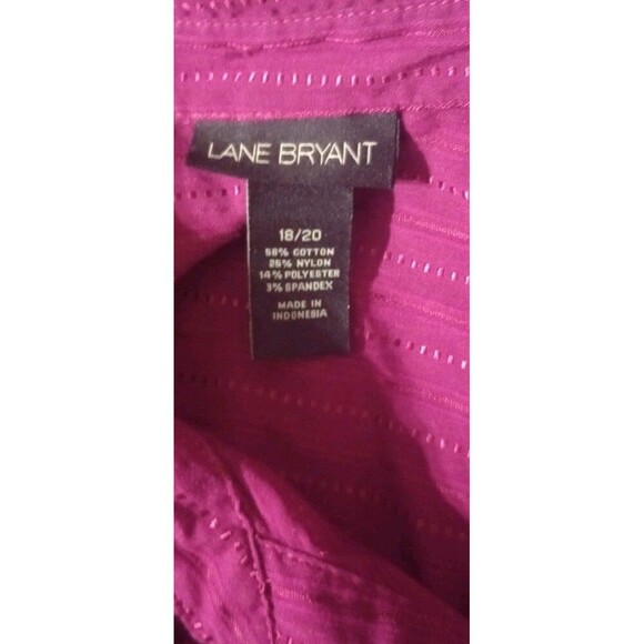 Lane‎ Bryant Top Short Sleeve Button Up Career Wear Purple/Magenta Size 18/20 - Picture 3 of 4